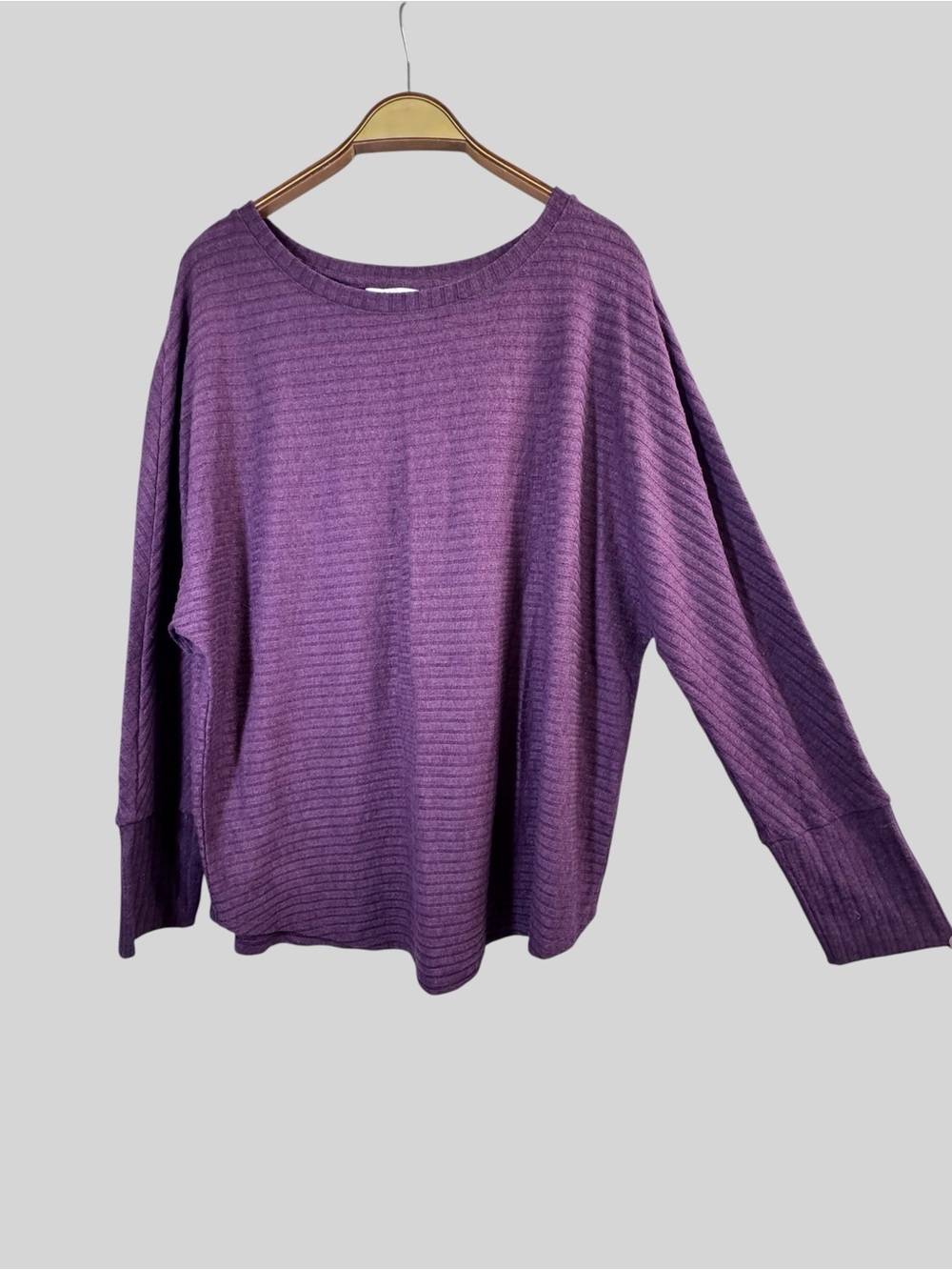 Reitmans Women’s Purple Ribbed Dolman Sleeve Oversized Sweater Top Size XL